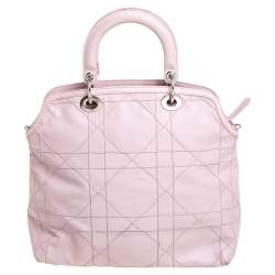Pre Owned Dior Pink Cannage Quilted Leather Granville Tote 