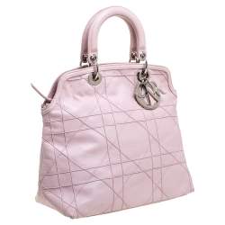 Pre Owned Dior Pink Cannage Quilted Leather Granville Tote 