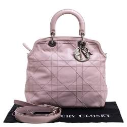 Pre Owned Dior Pink Cannage Quilted Leather Granville Tote 