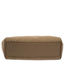 Pre Owned Dior Beige Oblique Nylon and Leather Lovely Tote