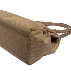Pre Owned Dior Beige Oblique Nylon and Leather Lovely Tote