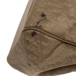 Pre Owned Dior Beige Oblique Nylon and Leather Lovely Tote