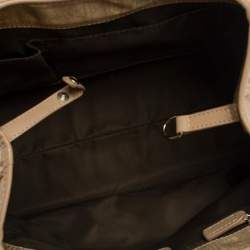 Pre Owned Dior Beige Oblique Nylon and Leather Lovely Tote