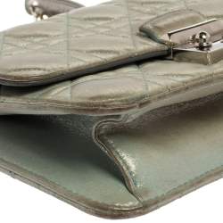 Pre Owned Dior Light Blue Cannage Shimmering Leather Miss Dior Promenade Pouch