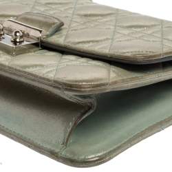 Pre Owned Dior Light Blue Cannage Shimmering Leather Miss Dior Promenade Pouch