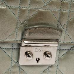 Pre Owned Dior Light Blue Cannage Shimmering Leather Miss Dior Promenade Pouch