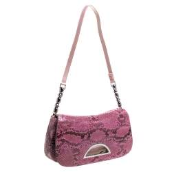 Pre Owned حقيبة كتف ديور ماليس فرو حمراء