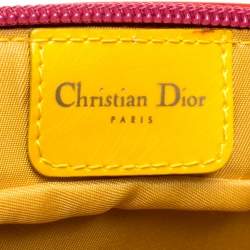 مملوكة مسبقًا Dior Red/Orange Printed Patent Leather Half Moon Shoulder Bag