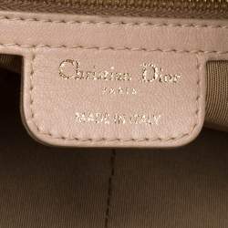 Pre Owned Dior Beige/Gold Leather Diorita Contrast Twist Hobo