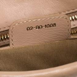 Pre Owned Dior Beige/Gold Leather Diorita Contrast Twist Hobo