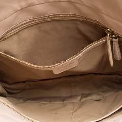 Pre Owned Dior Beige/Gold Leather Diorita Contrast Twist Hobo
