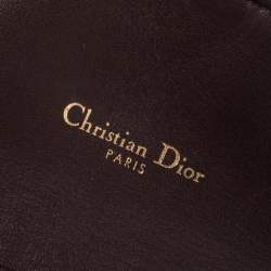 Pre Owned Dior Burgundy Oblique Canvas and Leather Saddle Wallet On Chain