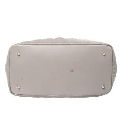 Pre Owned Dior Grey Cannage Coated Canvas Medium Panarea Tote