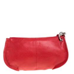 مملوكة مسبقًا Dior Red Leather Wristlet 61 Clutch
