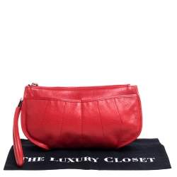 مملوكة مسبقًا Dior Red Leather Wristlet 61 Clutch