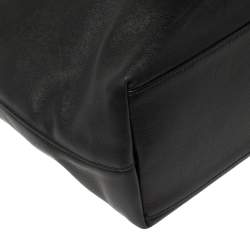 Pre Owned Dior Black Leather Beaded Top Handle Bag