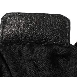 Pre Owned Dior Black Leather Beaded Top Handle Bag