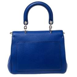 Pre Owned Dior Blue Leather Small Be Dior Flap Top Handle Bag