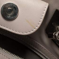 Pre Owned Dior Light Grey Cannage Leather Granville Chain Link Tote