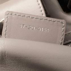 Pre Owned Dior Light Grey Cannage Leather Granville Chain Link Tote