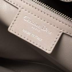 Pre Owned Dior Light Grey Cannage Leather Granville Chain Link Tote