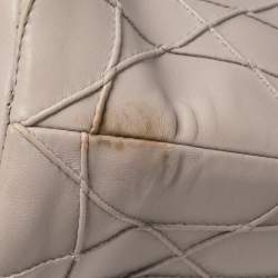 Pre Owned Dior Light Grey Cannage Leather Granville Chain Link Tote