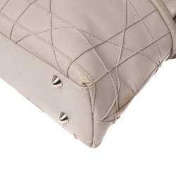 Pre Owned Dior Light Grey Cannage Leather Granville Chain Link Tote