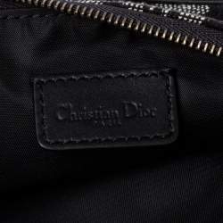 Pre Owned Dior Black Diorissimo Canvas and Leather Saddle Bag