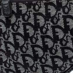 Pre Owned Dior Black Diorissimo Canvas and Leather Saddle Bag