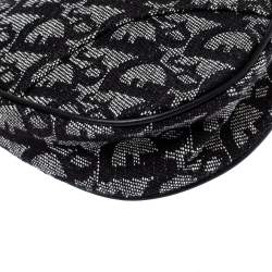Pre Owned Dior Black Diorissimo Canvas and Leather Saddle Bag
