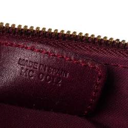 Pre Owned Dior Burgundy Diorissimo Canvas and Leather Saddle Bag
