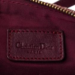 Pre Owned Dior Burgundy Diorissimo Canvas and Leather Saddle Bag