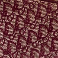 Pre Owned Dior Burgundy Diorissimo Canvas and Leather Saddle Bag