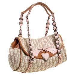 Pre Owned Dior Multicolor Monogram Coated Canvas and Leather Romantique Trotter Flap Bag