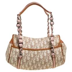Pre Owned Dior Multicolor Monogram Coated Canvas and Leather Romantique Trotter Flap Bag