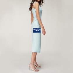 مملوكة مسبقًا Dior Electric Blue Leather Explore Chain Telephone Pouch 