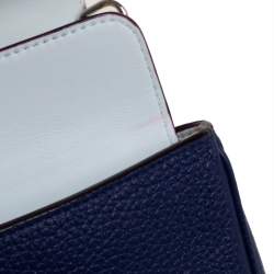 Pre Owned Dior Navy Blue Leather Mini Be Dior Top Handle Bag