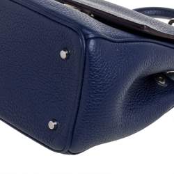 Pre Owned Dior Navy Blue Leather Mini Be Dior Top Handle Bag