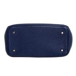 Pre Owned Dior Navy Blue Leather Mini Be Dior Top Handle Bag