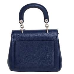 Pre Owned Dior Navy Blue Leather Mini Be Dior Top Handle Bag