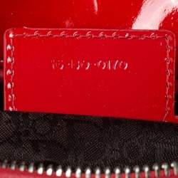 Pre Owned Dior Crimson Red Cannage Patent Leather Large Lady Dior Tote