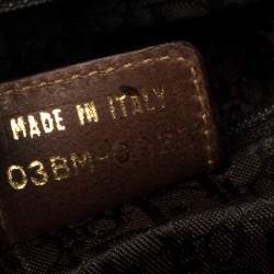 Pre Owned Dior Olive Green/Brown Canvas and Leather Street Chic Satchel