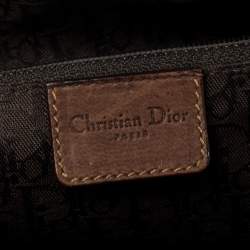 Pre Owned Dior Olive Green/Brown Canvas and Leather Street Chic Satchel