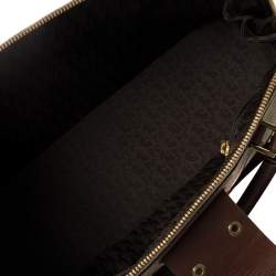 Pre Owned Dior Olive Green/Brown Canvas and Leather Street Chic Satchel