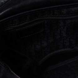 Pre Owned Dior Black Leather Hardcore Piercing Saddle Bag