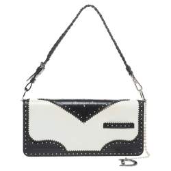 Pre Owned Dior Tri Color Patent Leather and Satin D’Trick Wingtip Baguette Bag