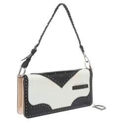 Pre Owned Dior Tri Color Patent Leather and Satin D’Trick Wingtip Baguette Bag