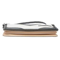 Pre Owned Dior Tri Color Patent Leather and Satin D’Trick Wingtip Baguette Bag