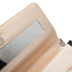 Pre Owned Dior Tri Color Patent Leather and Satin D’Trick Wingtip Baguette Bag