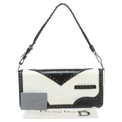 Pre Owned Dior Tri Color Patent Leather and Satin D’Trick Wingtip Baguette Bag